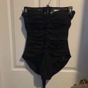 Black Ruched Swimsuit